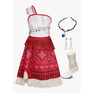 COTRIO Princess Dress Up for Girls Halloween Costumes for Kids Dress Up Clothes Toddler Girl Outfit with Accessories Necklace,  Size M COTRIO Princess Dress Up for Girls Halloween Costumes for Kids Dress Up Clothes Toddler Girl Outfit with Accessories Necklace,  Size M