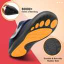 LeIsfIt Slippers for Men Wide House Shoes Adjustable Diabetic House Slippers Arthritis Edema Slipper Shoes Indoor Outdoor Navy Size 9 (L)