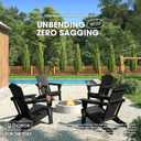 THOEOE Folding Adirondack Chair,HDPE All-Weather Outdoor Chair with Cup Holder,Wooden Textured,Fire Pit Chair,Plastic Patio Chair for Deck,Backyard,Garden,Lawn, Black (28.74"D x 29.65"W x 34.25"H)