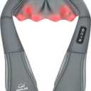 Snailax Shiatsu Neck and Shoulder Massager - Back Massager with Heat, Deep Kneading Electric Massage Pillow for Neck, Back, Shoulder,Foot Body (Grey) (5 Piece Set, Gray)