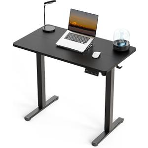 35" x 20" Electric Standing Desk, Compact Height Adjustable Desk for Small Spaces, Small Ergonomic Sit Stand Workstation for Home Office Bedroom Apartment (Classic Black)