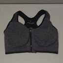 Women's Zip Front Sports Bra Wireless Post-Surgery Bra Active Yoga Sports Bras (X-Large, 1 Pack(grey Paste))
