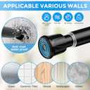 6 Pack Small Tension Rod 18 to 28 Inch Black Tension Curtain Rod Adjustable Spring Curtain Rods No Drilling Expandable Pressure Short Curtain Rods for Windows, Closets, Doorway, Kitchen
