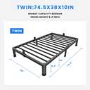 MAF 10 Inch Twin Size Metal Platform Bed Frame with Round Corner Legs, 3000 LBS Heavy Duty Steel Slats Support, Noise Free, No Box Spring Needed, Easy Assembly