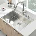 33x19 Drop In Kitchen Sink Workstation 16 Gauge Stainless Steel Single Bowl Kitchen Sink 33 Inch Topmount Over Counter Handmade 10 inch Deep Basin, 33"x19"x10"