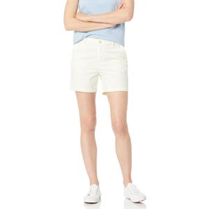 Amazon Essentials Women's Mid-Rise Slim-Fit 5 Inch Inseam Khaki Shorts (6, Cream)