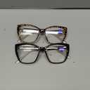 CCVOO Trendy Reading Glasses for Women, Oversized Blue Light Readers, Cheaters Eyeglasses, Stylish Square Cat Eye Glasses 1.5
