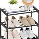 3 Tier Small Shoe Rack, Narrow Stackable Shoe Shelf for Kids Toddler Adult, Lightweight Shoe Rack Stand for Closet Dorm Storage Organizer, Front Door Entrance, Entryway