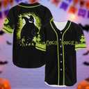 fat mummy Nightmare Baseball Jerseys for Men Women, Halloween Movie Christmas Shirt (S) Black-Green