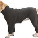 Recovery Suit for Small Medium Large Dogs, Adjustable Surgical Recovery Suit for Dogs Female Male, Zipper On 4 Leg Long Sleeve Dog Pajamas Onesie for Shedding Anti-Licking Wound Skin Disease (2XL, Grey)