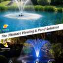 POPOSOAP Floating Pond Fountain With LED Lights, Pond Fountain Aerator Complete Kit with 1600GPH Water Pump 50FT Power Cord, 3 Spray Styles for Ponds, Pool, Lakes & Water Gardens P155, Size: Up to 4200 Gallons