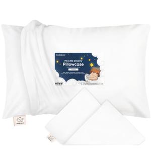 KeaBabies Toddler Pillowcase 13"x18" - Organic Cotton Toddler Pillowcase for Kids, Boys, Girls, Soft & Durable Cotton Cover for Miniature Sleepy Pillows, Cute Colors,Pillow Sold Separately(Soft White)