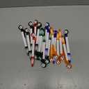 Dianelhall 20 Pcs Soccer Party Favors Soccer Pen Football Black Ballpoint Pens Retractable Multicolor Medium Point 1.0 mm Soft Grip Pen for Office(Multicolored,Vivid)