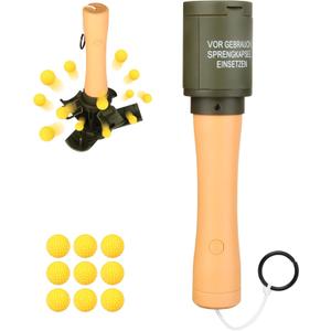 Toy-Hand Grenade for CS Battle Game,with 9 Foam Ammo Tactical CS-Grenade Fun Impact Long Toys Halloween Outdoor Team Sport for Age 14 Years Old and up and Adults