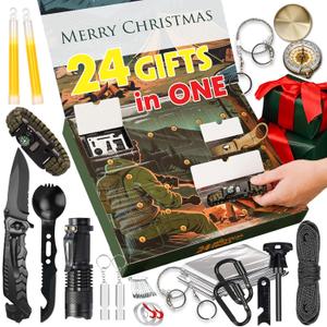 VEITORLD Gifts for Him Men Husband Dad Valentines Day - Survival Gear and Equipment 12 in 1, Survival Kits - Cool Fishing Hunting Camping Anniversary Birthday Gift for Man Teen Boy Boyfriend Women