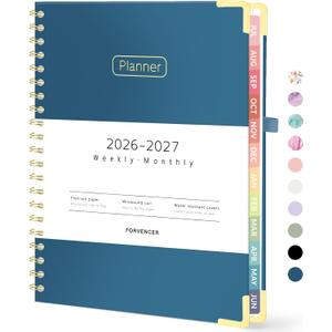 Forvencer Academic Planner 2026-2027, Hardcover Calendar Planner Weekly & Monthly, July 2026 - June 2027, 8.5" x 11", Daily Agenda with Tabs, College School Organizer for Student Teacher, Navy Blue