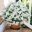Ivydale Bougainvillea Artificial Flowers for Outdoors Spring Decor, 4 Bundles White Fake Outside Flowers Silk UV Resistant Realistic Faux Plants for Outdoor Planters Porch Patio Window Garden