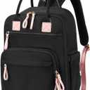 18 Pockets Diaper Bag Backpack with Waterproof Pockets and Stroller Buckle, Convertible Tote Bag (Black)