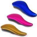 79STYLE 3pcs Knot Free Detangling Brushes for Kids' Curly Hair - No Tangles for Girls and Toddlers (Size 7.4 Inch - Gold)