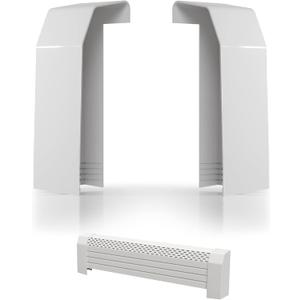 2-Pack End Caps for Baseboard Heater Covers, Plastic Left&Right End Caps, 4 Bottom Grooves for Adjusting Height, Fits Most Standard Baseboard Heaters, Easy to Cut and SetNot for E-Heaters