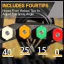 Electric Pressure Washer - 4500PSI 3.2GPM 20FT Hose 35FT Power Cord 4 Different Tips Power Washer Powerd for Patios