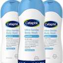 Cetaphil Ultra Gentle Body Wash, For Dry to Normal, Sensitive Skin, 16.9oz Pack of 3, Aloe Vera, Vitamin B5, Hypoallergenic, Paraben Free, Fragrance Free, Dermatologist Tested