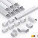 Flamorrow Decorative PVC Line Set Cover Kit, 3" 25 Ft Line Cover Kit for Ductless Mini Split Air Conditioner, Central AC and Heat Pump System