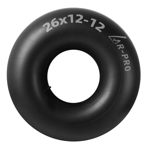 AR-PRO Relacement 26x12-12 Heavy-Duty Inner Tubes for ATV/UTV, Lawn Tractor, Golf Cart, Snow Blowers, and More - With TR13 Straight Valve Stems - Made from Durable Butyl Rubber