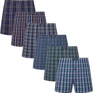 JupiterSecret Men's Boxers Underwear 100% Cotton Woven Boxers for Men Pack Boxer Shorts Assorted Colors (Large)