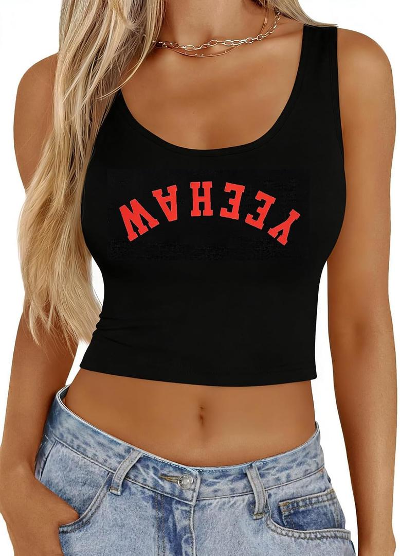 Country Music Tank Top Sparkly Cowgirl Graphic Shirts I'm The Problem Tee Country Music Crop Tops Western Music Fans Outfit (L)