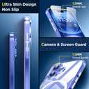SPIDERCASE for iPhone 16 Plus Case, [Military-Grade Drop Tested] with 2 Pcs Tempered Glass Screen Protector [Full Camera Protection] [Not Yellowing] Slim Case for iPhone 16 Plus 6.7,Clear