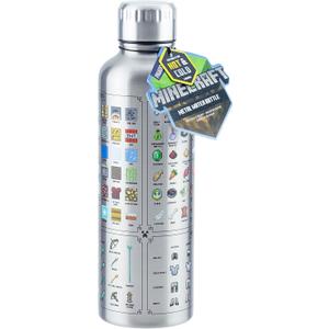 Paladone Minecraft Metal Water Bottle | Officially Licensed Gaming Merchandise (16 Ounces)