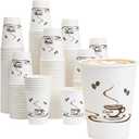 Lamosi Coffee Cups 12 oz 500 Pack, Disposable Paper Cups for Hot or Cold Drinks, Insulated Leakproof Cup for Cafe, Office, hotel and Home