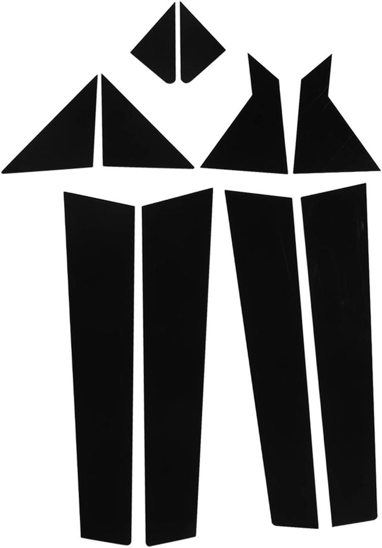 10Pcs Pillar Post Side Door Window Molding Trim, Pillar Post Side Door Window Cover, Glossy Black Replacement for Hyundai Elantra 20122016