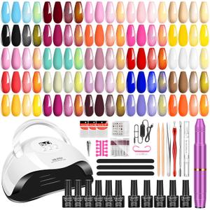 YALSYNY Gel Nail Polish Kit,With UV LED Nail Dryer,Electric nail drill kit,Nail Tools DIY Home