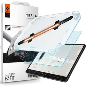 Spigen Tempered Glass Screen Protector [GlasTR EZ FIT] Designed for Tesla Model 3 (2023-2017), Tesla Model Y (2025-2020) 15 inch Dashboard Touchscreen - Matte/Anti Fingerprint