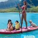 11'*33"/34" Inflatable Stand Up Paddle Board for Beginners,400/420lbs Capacity, Anti-Slip EVA Deck, Includes Adjustable Paddle, Pump, Backpack & SUP Accessories for Surfing, Fishing, Yoga & More