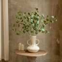 Artificial Plants Faux Greenery Branches,Eucalyptus Leaves Long Stems, Fake Silk Dollar Leaf Spray for Vase Filler Wedding Office Home Dcor (4Pcs Green)