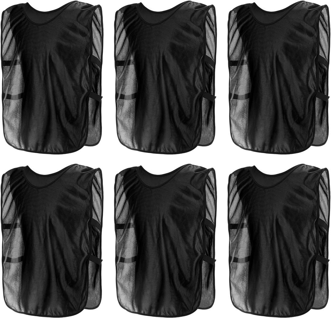 PATIKIL Scrimmage Vest Soccer Pennies Soccer Jersey Training Vests Team Sports Pinnies Youth Football Practice Jerseys (Medium, Black)