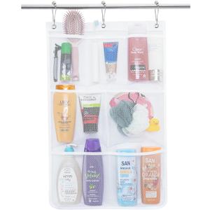 Lifewit Cruise Essentials Shower Caddy Must-Have, 7 Pockets Hanging Bathroom Organizer with Quick-Dry Mesh, Portable Shower Bag to Storage Soap, Shampoo, for RVing, Travel, Camping, White, 1 Pack