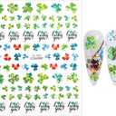 3 x 12 Sheets St Patricks Day Nail Art Stickers - Irish Shamrock 3D Self Adhesive Nails Designs - Green Glitter Nail Stickers for St Patricks Day Accessories for Women - DIY Holiday Nails Decorations