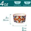 vancasso 4 Oz Ramekins Oven Safe Set of 6, Bohemian Creme Brulee Ramekins, Colorful Souffle Dishes, Pudding Custard Cups for Baking, Small Ceramic Bowls for Dipping Sauce, Ice Cream