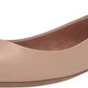 Amazon Essentials Women's Pointed-Toe Ballet Flats (12, Beige Faux Leather)