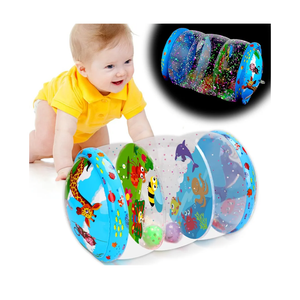 Crawling & Walking Baby Toys 6-12 Months Glowing Jumbo Inflatable Rolling Infant Toy 7 8 9 10 12-18 Month Old Tummy Time Development Toys for 1 2 Year Old Boy Girl Valentine Birthday Easter Gifts