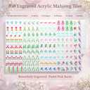 American Mahjong Set 168 Blossom Acrylic Numbered Tiles, 4 All-in-One Rack/Pushers, 4 Dice, Tiles Bag and Portable Travel Case Full Size Complete Mahjongg Game Set (Pink,Standard Size)