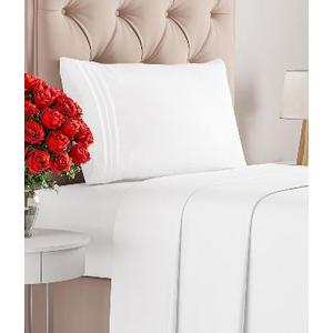 Twin Size 3 Piece Sheet Set - Comfy Breathable & Cooling Bed Sheets Set - Hotel Luxury Bedding for Women, Men, Kids, Teens, Boys & Girls - Deep Pockets, Ultra-Soft and Wrinkle Free - Oeko-Tex - White