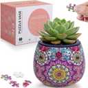 3D Puzzle Planter - Unique 3D Puzzle Vase, Home Decor Flower Pots for Indoor Cactus, Succulents Pots, Unique 3D Puzzles for Adult, Puzzle Gift for Puzzle Lovers (Mandala)