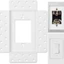 1 Gang Flush Drywall Receptacle Mount White Elegant Wall Mount for Receptacles and Electrical Outlets Home Commercial Spaces