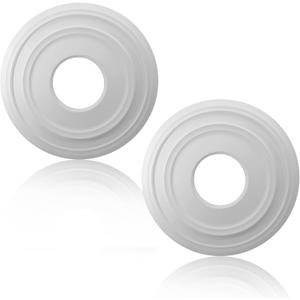 Uenhoy 2 Pcs Lighting Ceiling Medallions for Light Fixtures and Ceiling Fans, 12" OD White Ceiling Cover Plate, Ceiling Fan Medallion 12" OD x 4" ID