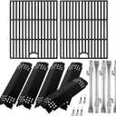 BQMAX Grill Parts for Nexgrill 5 Burner Gas Grill 720-0888 720-0888A 720-0888N, Cooking Grate, Heat Plates Shield and Burner for Nexgrill 5 Burner Replacement Parts for 720-0888 Nexgrills Part